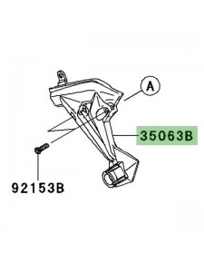 Platine repose-pieds arrière gauche Kawasaki Z750R (2011-2012) | Réf. 35063048718R