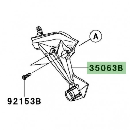 Platine repose-pieds arrière gauche Kawasaki Z750R (2011-2012) | Réf. 35063048718R