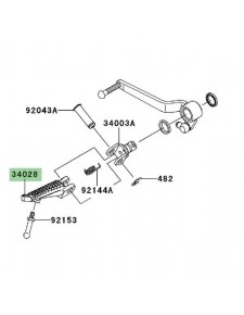 Repose-pieds avant gauche Kawasaki Z750R (2011-2012) | Réf. 340280092