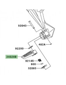 Repose-pieds arrière gauche Kawasaki Z750R (2011-2012) | Réf. 340280094