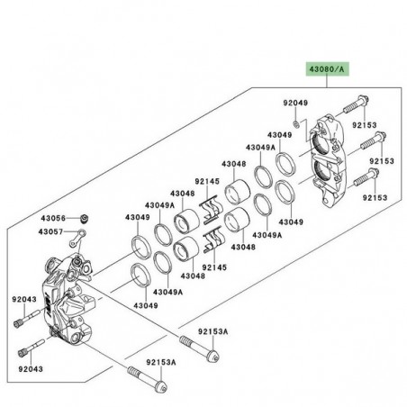 Étrier de frein avant Kawasaki Z750R (2011-2012) | Moto Shop 35