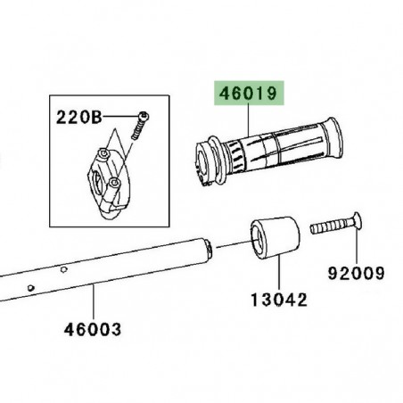 Poignée de gaz Kawasaki Z750R (2011-2012) | Réf. 460190020