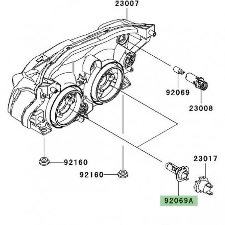 Ampoule H7 (12V/55W) optique avant Kawasaki Z750R (2011-2012) | Réf. 920690053