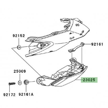 Feu arrière Kawasaki Z750R (2011-2012) | Réf. 230250059