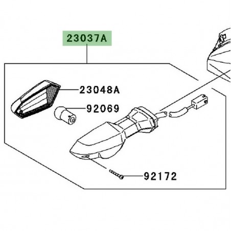 Clignotant avant gauche Kawasaki Z750R (2011-2012) | Réf. 230370298