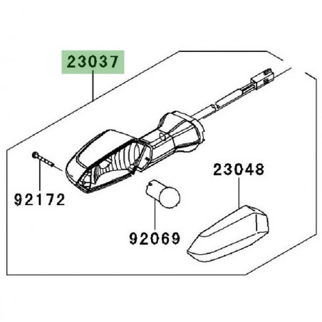 Clignotant arrière gauche Kawasaki Z750R (2011-2012) | Réf. 230370237