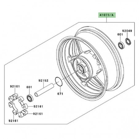 Jante arrière Kawasaki Z750R (2011-2012) | Moto Shop 35