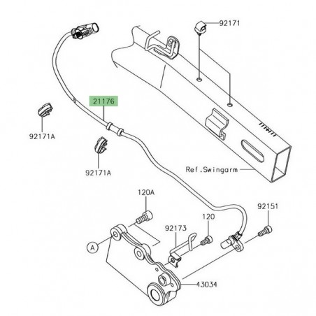 Câble ABS arrière Kawasaki Versys-X 300 (2017-) | Réf. 211760843