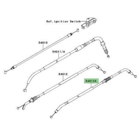 Câble fermeture des gaz Kawasaki Versys 650 (2007-2009) | Réf. 540120209