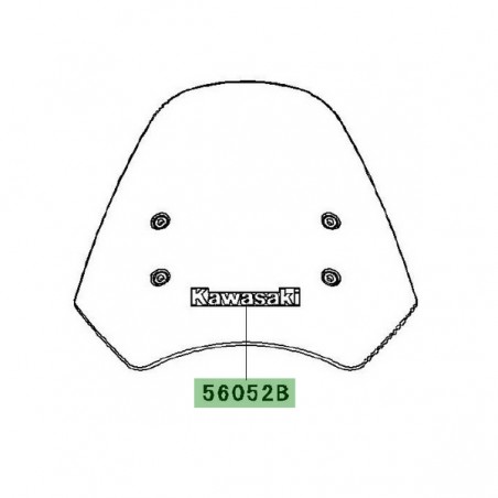 Autocollant "Kawasaki" bulle Kawasaki Versys 650 (2007-2009) | Réf. 560521956