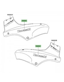 Autocollant "Kawasaki" tête de fourche Kawasaki Versys 650 (2007-2009)