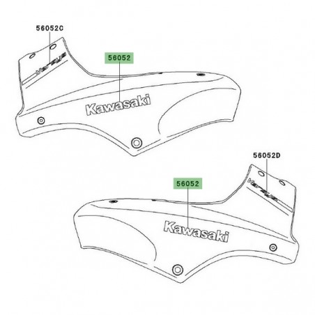 Autocollant "Kawasaki" tête de fourche Kawasaki Versys 650 (2007) | Moto Shop 35
