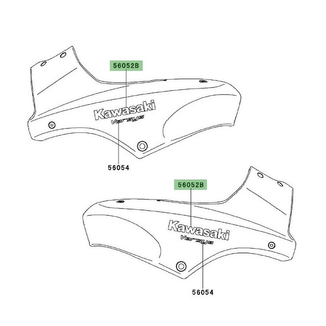 Autocollant "Kawasaki" tête de fourche Kawasaki Versys 650 (2008-2009) | Moto Shop 35