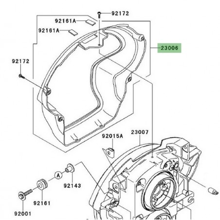 Entourage d'optique avant Kawasaki Versys 650 (2007-2009) | Réf. 230060011