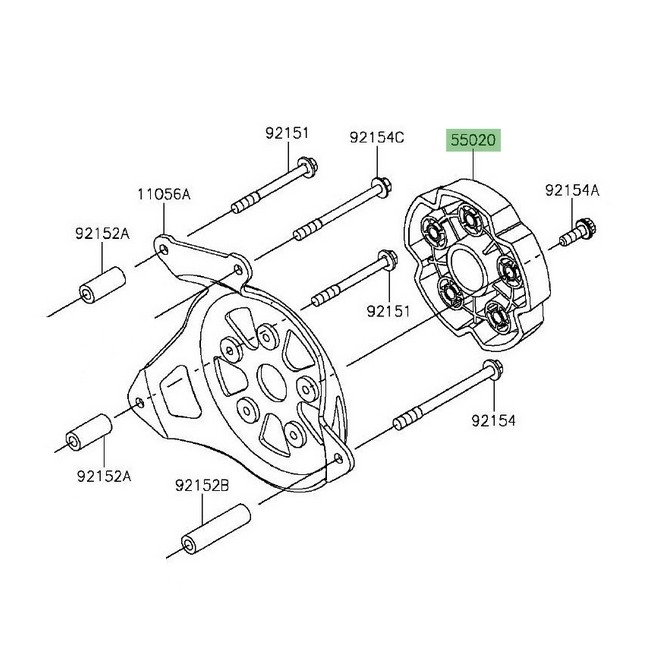 Partie plastique pare-carters Kawasaki Z800 (2013-2016) | Réf. 550200856