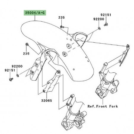 Garde-boue avant Kawasaki Versys 650 (2007-2009) | Moto Shop 35