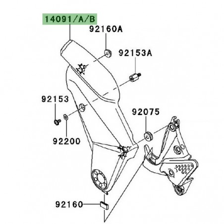 Cache pivot gauche Kawasaki Versys 650 (2007-2009) | Moto Shop 35