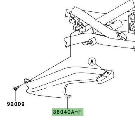 Coque arrière gauche partie peinte Kawasaki Versys 650 (2007-2009) | Moto Shop 35