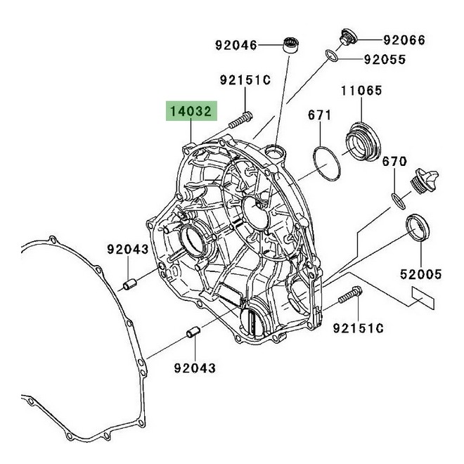Carter d'embrayage Kawasaki Versys 650 (2007-2009) | Réf. 140320094