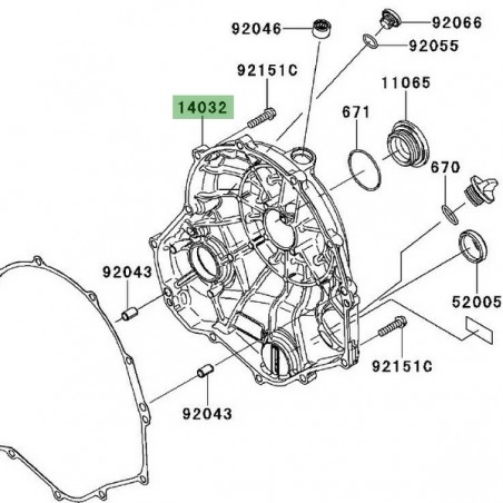 Carter d'embrayage Kawasaki Versys 650 (2007-2009) | Réf. 140320094