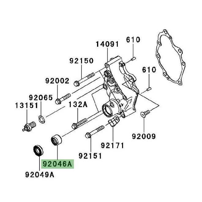 Roulement à aiguilles carter de transmission Kawasaki Versys 650 (2007-2009) | Réf. 920461148