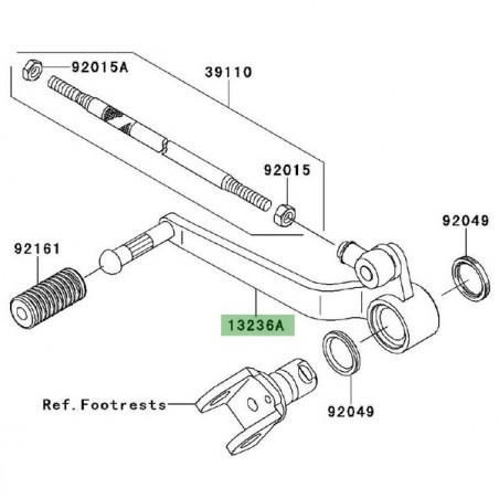 Sélecteur de vitesse Kawasaki Versys 650 (2007-2020) | Réf. 132360136