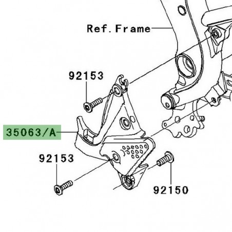 Platine repose-pieds avant gauche Kawasaki Versys 650 (2007-2009) | Moto Shop 35