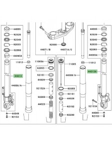 Tube de fourche Kawasaki Versys 650 (2007-2009) | Moto Shop 35