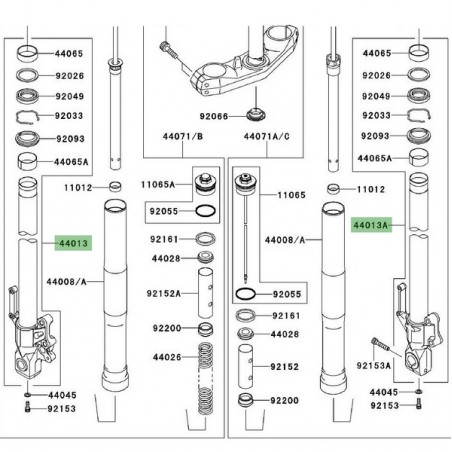 Tube de fourche Kawasaki Versys 650 (2007-2009) | Moto Shop 35