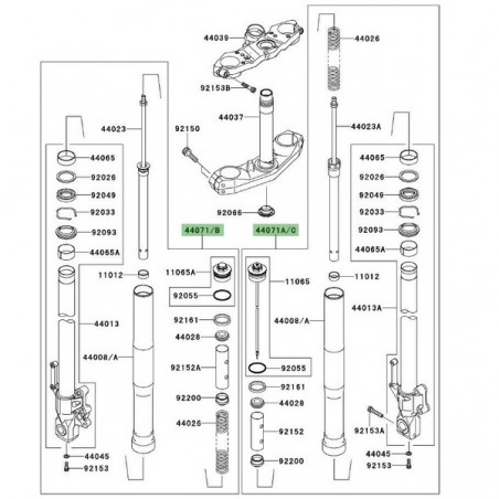 Fourche complète Kawasaki Versys 650 (2007-2009) | Moto Shop 35