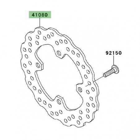 Disque de frein arrière Kawasaki Versys 650 (2007-2009), sans ABS | Réf. 410800040