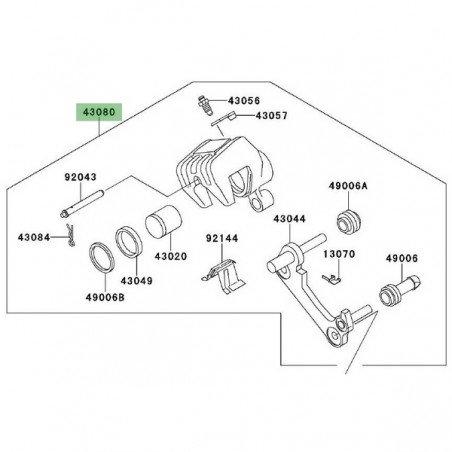 Étrier de frein arrière Kawasaki Versys 650 (2007-2009) | Réf. 430800085DJ