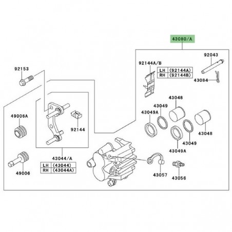Étrier de frein avant Kawasaki Versys 650 (2007-2009) | Moto Shop 35