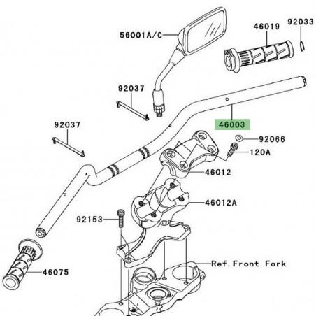Guidon Kawasaki Versys 650 (2007-2009) | Moto Shop 35