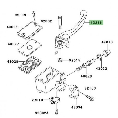 Levier de frein Kawasaki Versys 650 (2007-2008) | Réf. 132361337