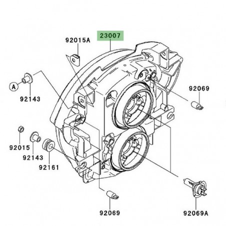 Optique avant Kawasaki Versys 650 (2007-2009) | Réf. 230070077