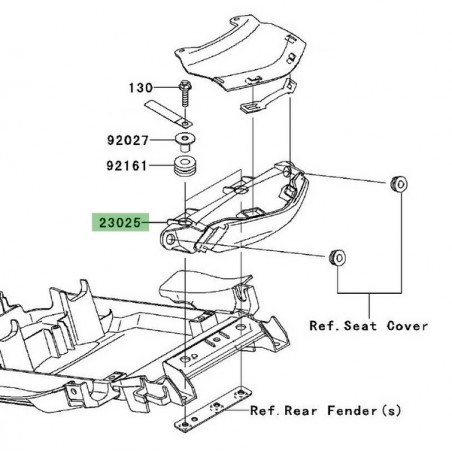 Feu arrière Kawasaki Versys 650 (2007-2009) | Réf. 230250047