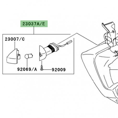 Clignotant avant gauche Kawasaki Versys 650 (2007-2009) | Moto Shop 35