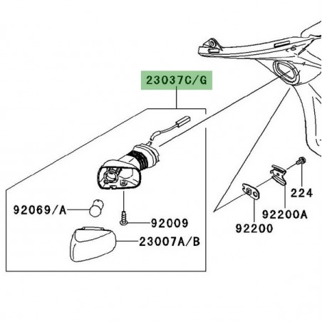 Clignotant arrière gauche Kawasaki Versys 650 (2007-2009) | Moto Shop 35
