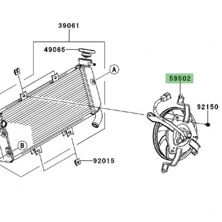 Ventilateur Kawasaki Versys 650 (2007-2009) | Réf. 595020570