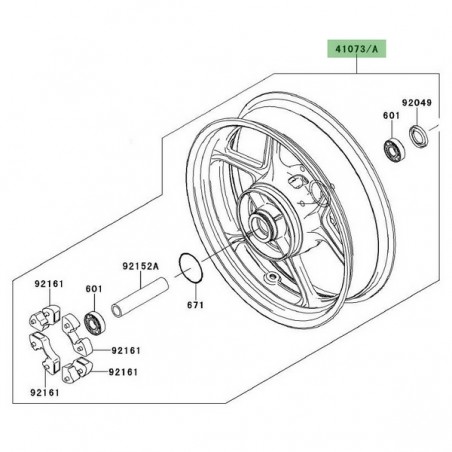 Jante arrière Kawasaki Versys 650 (2007-2009) | Moto Shop 35