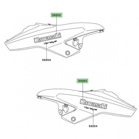Autocollant "Kawasaki" tête de fourche Kawasaki Versys 650 (2010-2014) | Moto Shop 35
