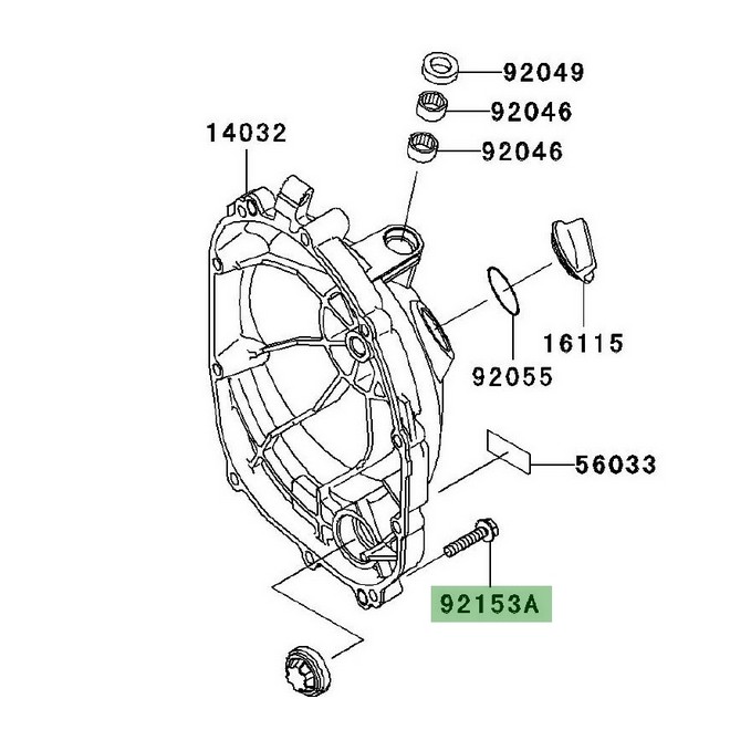 Vis fixation carter d'embrayage Kawasaki Z750 (2004-2006) | Réf. 921530608