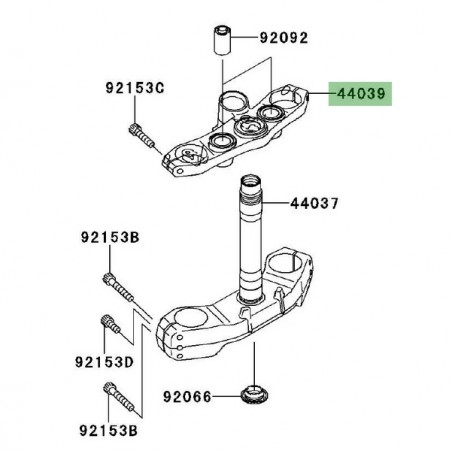 Té de fourche supérieur Kawasaki Z750R (2011-2012) | Réf. 44039005518R