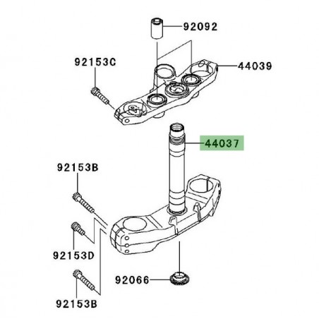 Té de fourche inférieur Kawasaki Z750R (2011-2012) | Réf. 44037012318R