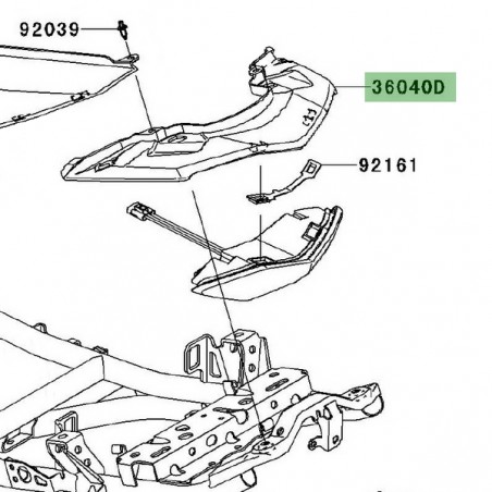 Entourage de feu arrière Kawasaki Versys 650 (2010-2014) | Réf. 360400111