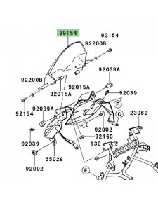 Saute-vent d'origine Kawasaki Versys 650 (2010-2014) | Réf. 391540053