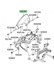 Saute-vent d'origine Kawasaki Versys 650 (2010-2014) | Réf. 391540053