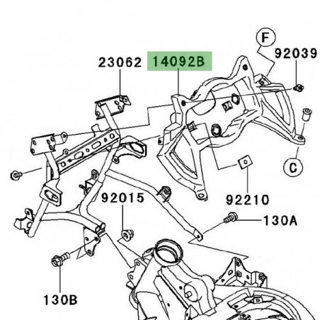 Entourage de compteur Kawasaki Versys 650 (2010-2014) | Réf. 140920264