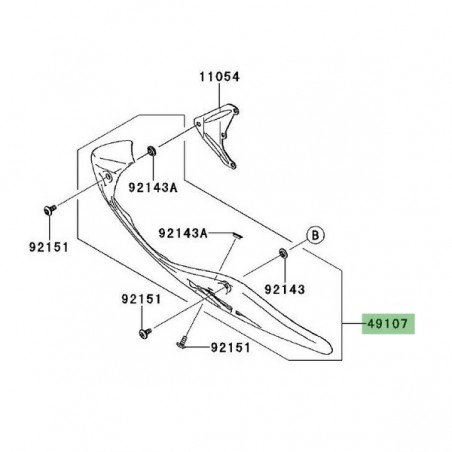 Sabot moteur gauche Kawasaki Versys 650 (2010-2014) | Réf. 4910700816Z